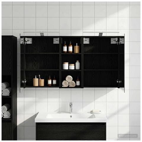 Set di Armadi da Bagno con lo scaffale 3 pcs 130 x 14,5 x 70 cm - Foto 2