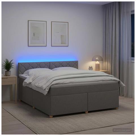 Letto box spring con materasso Grigio Chiaro 140 x 200 cm - Foto 2