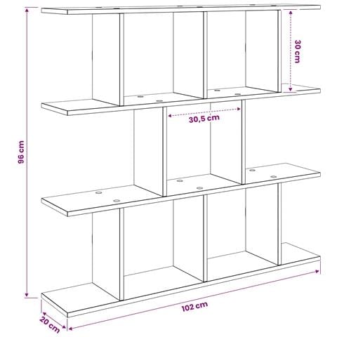Scaffale da parete Bianco 102 x 20 x 96 cm Legno ingegnerizzato - Foto 8
