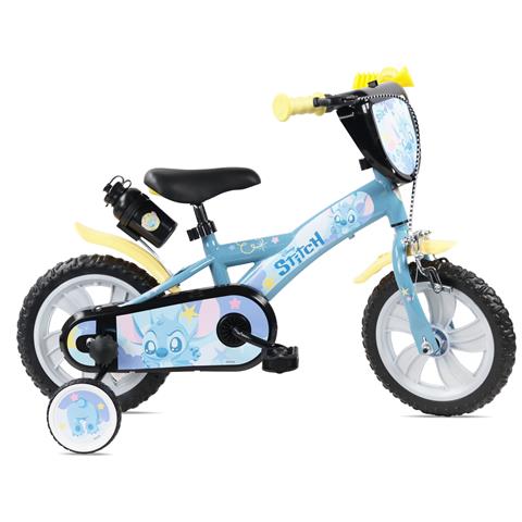 Stitch Boy 12'', Bicicletta Per Bambini, Bici Bambino, Adatta A Bambini Tra I 3 E I 5 Anni, Per Altezza Tra 85 E 105 Cm, Con Borraccia E Scudo Frontale - Foto 1