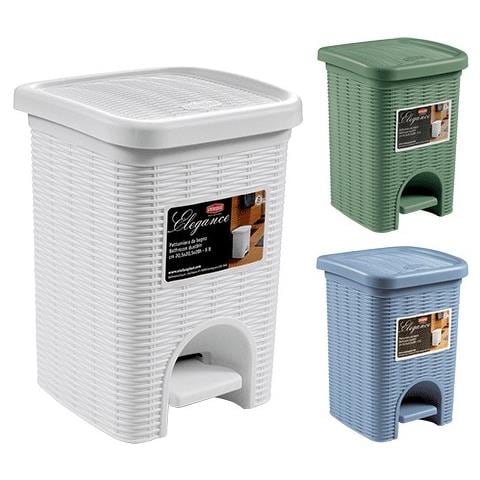 Pattumiera A Pedale In Polipropilene, 6 Lt, 20,5x20,5xh. 28 Cm Bianco - Foto 4