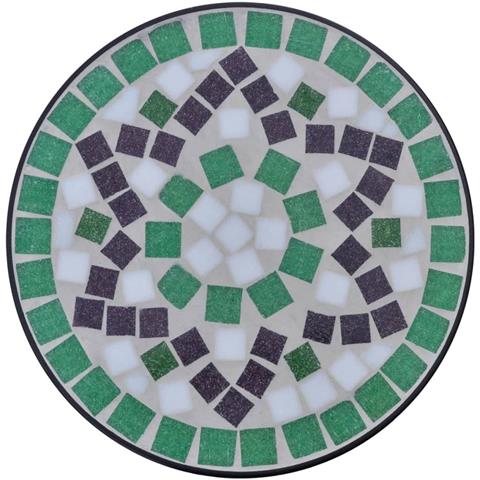 Tavolino Piante Modello Mosaico Verde E Bianco - Foto 4