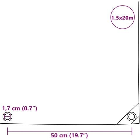 Telone 650 G / m² 1,5x20 M Bianco - Foto 2