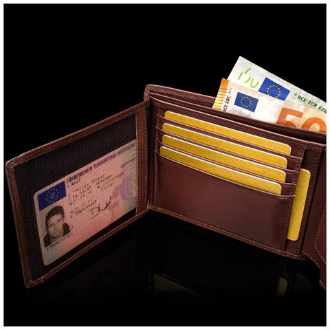 Portafoglio da uomo in pelle premium, ""Space"", Marrone - Foto 2