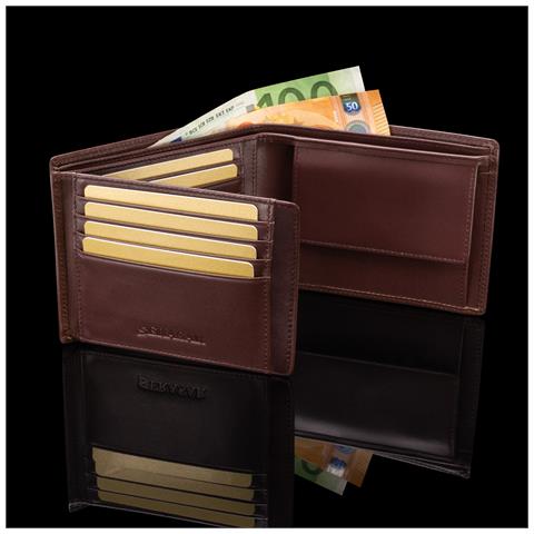 Portafoglio da uomo in pelle premium, ""Space"", Marrone - Foto 6