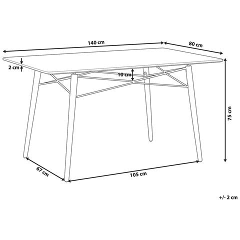 Tavolo Da Pranzo Nero 140x80cm Biondi - Foto 14