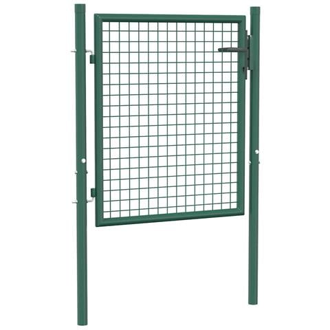 Cancello per Recinzione in Acciaio 100x75 cm Verde - Foto 1