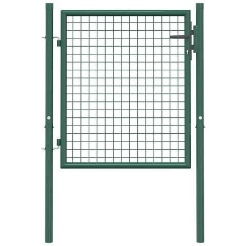 Cancello per Recinzione in Acciaio 100x75 cm Verde - Foto 7