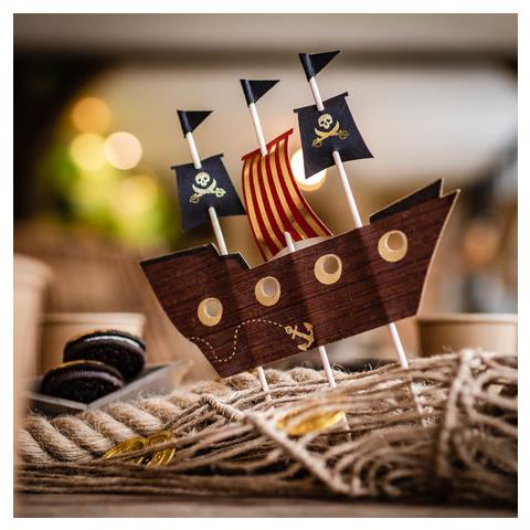 Artifetes - Decorazione Su Bastoncini Nave Pirata - Foto 2