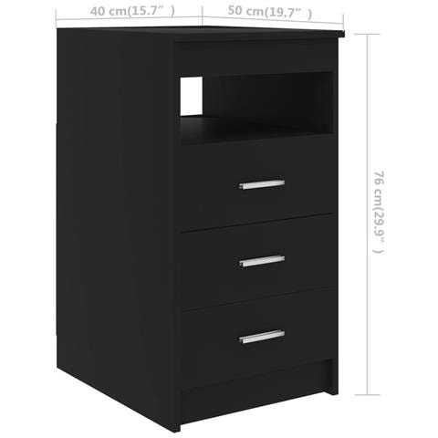 Scrivania Nera 140x50x76 cm in Truciolato - Foto 10