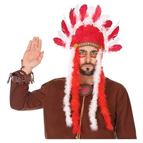 -58297 - Piume Indiano, Colore: Rosso, Taglia Unica (58297 - Foto 1