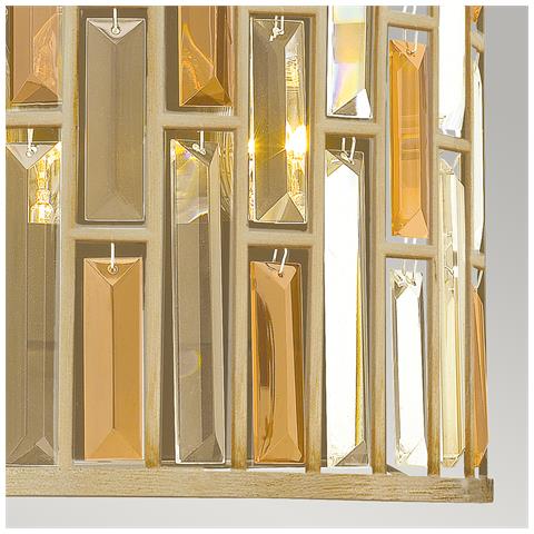 Applique Da Interno 2 Luci Foglia Argento, E14 - Foto 5