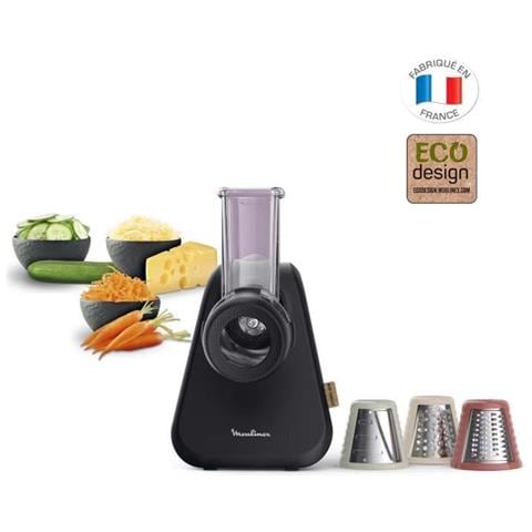 Dj77en10 Eco Respect Affettatrice Per Verdure, 3 Coni (affettatrice, Grattugia, Mandolina), Design Ecologico, Made In France - Foto 1