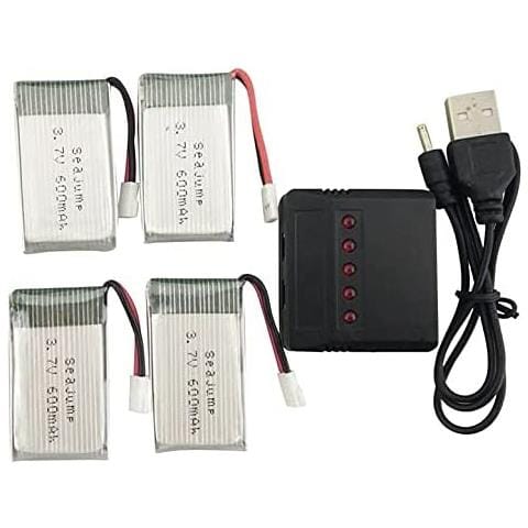 4 Pezzi Batteria Lipo 3.7v, 600 Mah Per Rc Droni Quadricotteri Syma X5 X5c X5sc X5sw, Cheerson Cx-30w, Skytech M68, Wltoys F949 Con Caricatore - Foto 1