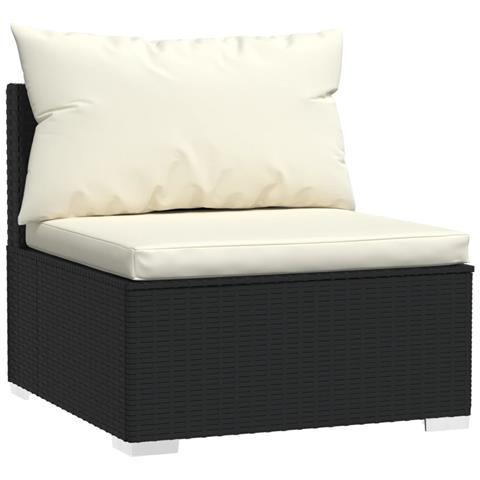 Set Divani Da Giardino 6 Pz Con Cuscini In Polyrattan Nero - Foto 8