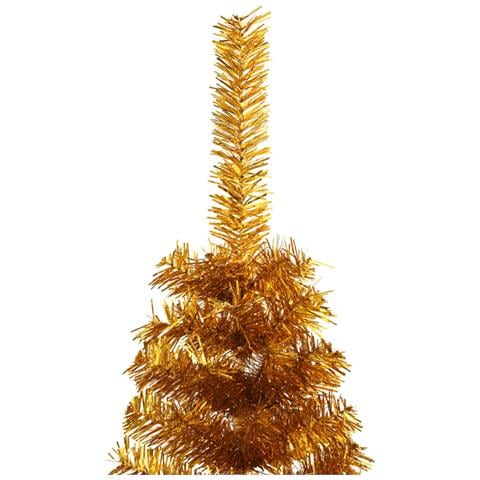 Albero di Natale Artificiale a Metà con Supporto Oro 120 cm PET - Foto 8