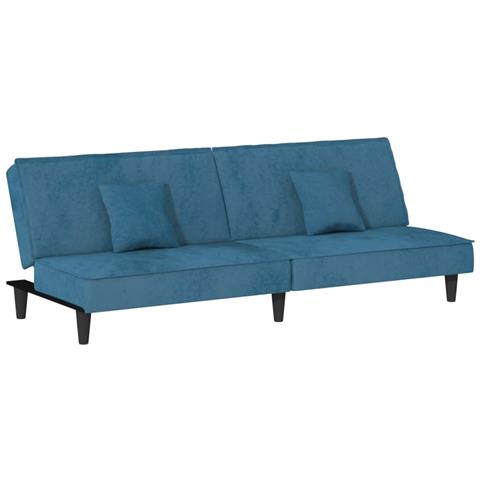 Divano Letto Blu In Velluto - Foto 1