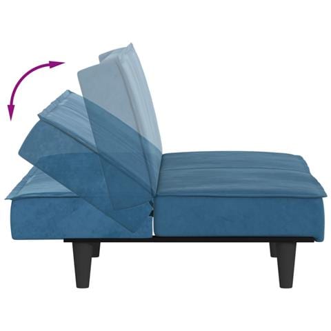 Divano Letto Blu In Velluto - Foto 9