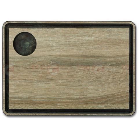 Tagliere Con Fibra Di Cellulosa E Canale Di Resina, Marrone, 33 X 23 Cm X 6,5 Mm (spessore), Acciaio Inossidabile 18/8. - Foto 1