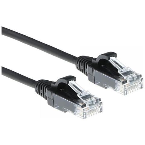 Cat6 U /utp Slimline Bk 7.00m 1 Stk Cavo Di Rete Nero 7 M U /utp (utp) - Foto 1