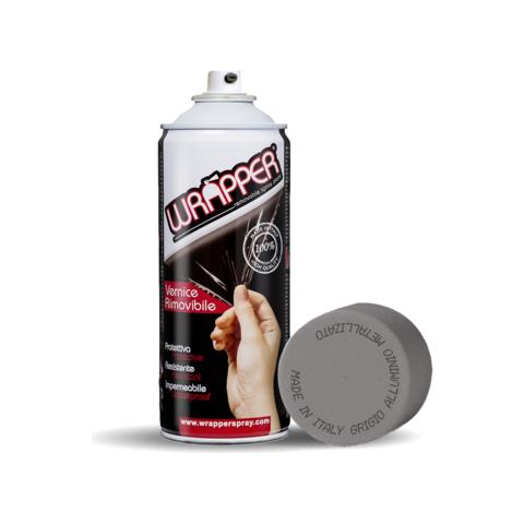 Wrapper, Pellicola Spray Rimovibile, 400 Ml - Grigio Alluminio Metallizzato - Foto 1