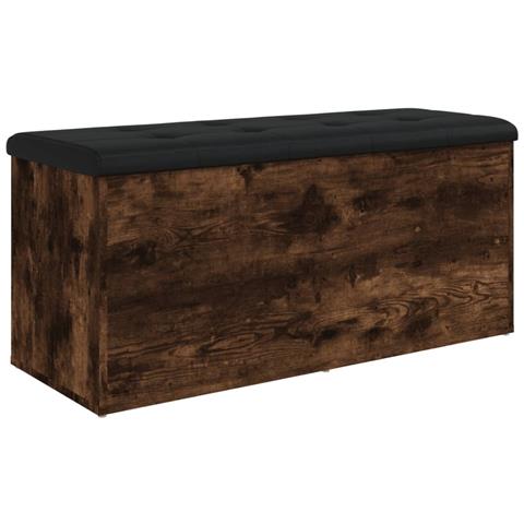 Panca Portaoggetti Rovere Fumo 102x42x45 Cm Legno Multistrato - Foto 2