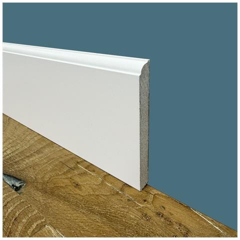 Battiscopa Zoccolino Firenze In Fibra Di Legno Compatta 120x12 Bianco - Foto 1