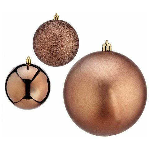 Set Di Palline Di Natale Marrone Plastica 10 X 11 X 10 Cm (12 Unità) - Foto 2