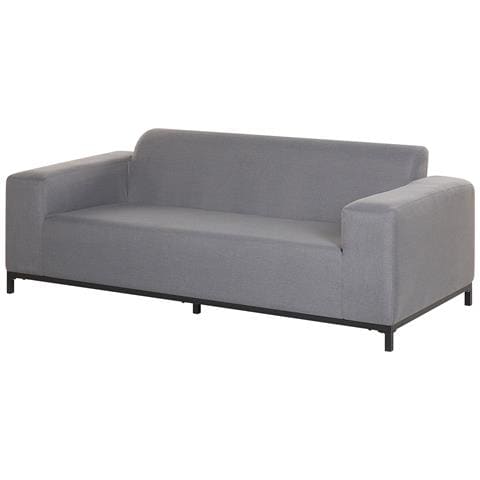 Set Lounge A 5 Posti In Tessuto Grigio E Struttura Nera Rovigo - Foto 2