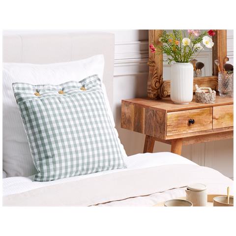Cuscino Decorativo Talya 45 X 45 Cm Trama Gingham Verde Menta - Foto 1
