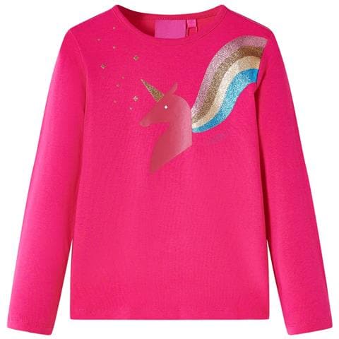 Maglietta Da Bambina A Maniche Lunghe Fucsia 92 - Foto 1