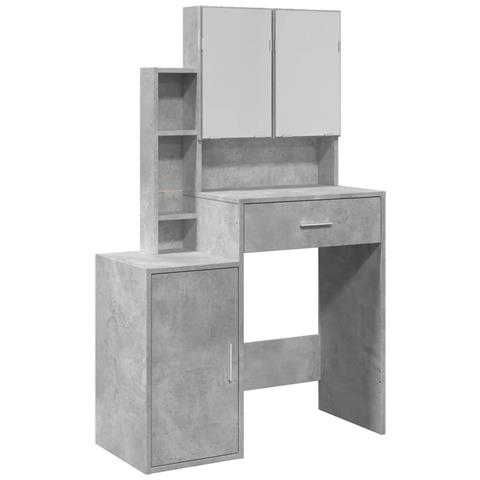 Toeletta Con Armadietto Grigio Cemento 80x35x132 Cm - Foto 2