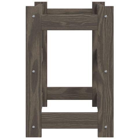 Portabottiglie Per 12 Bottiglie Grigio Legno Massello Di Pino - Foto 2