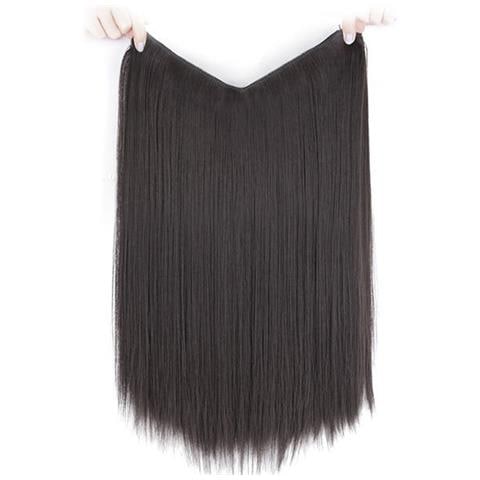 Parrucca Naturale Senza Cuciture, Parrucche Dritte Black+brown - Foto 1