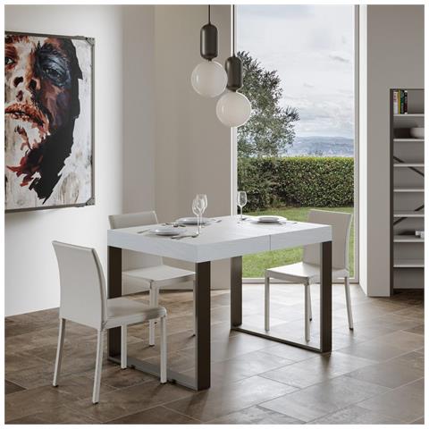 Tavolo Allungabile 90x140/244 Cm Tecno Premium Bianco Frassino - Foto 5
