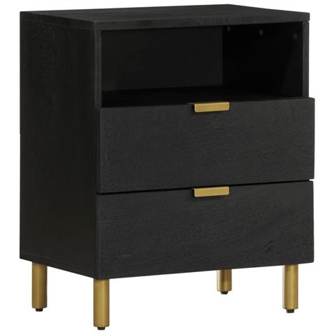 Comodino Nero 50x33x62 Cm In Legno Multistrato - Foto 1