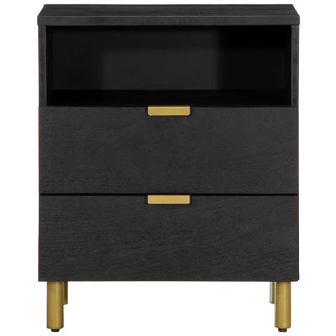 Comodino Nero 50x33x62 Cm In Legno Multistrato - Foto 3