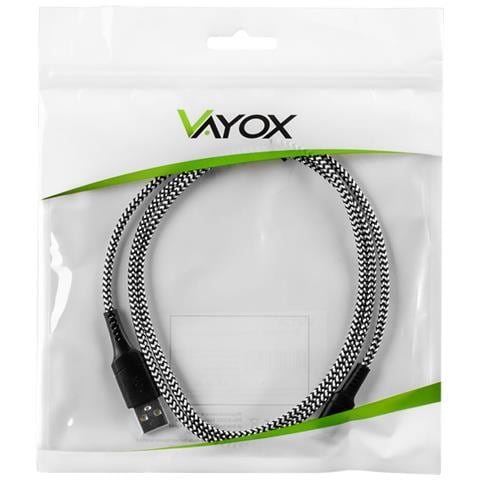 Cavo Usb - Lightning Intrecciato Bianco E Nero 1m Va0149 - Foto 2