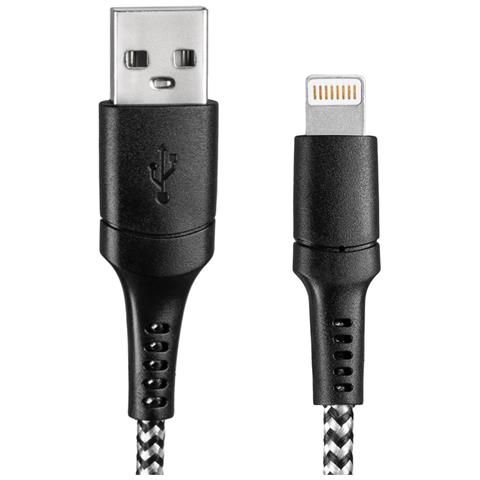 Cavo Usb - Lightning Intrecciato Bianco E Nero 1m Va0149 - Foto 5