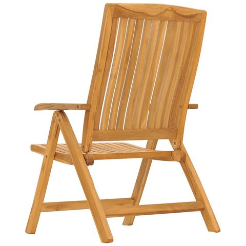 Sedie da Giardino Reclinabili con Cuscini 4 pz in Legno di Teak - Foto 2