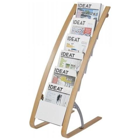 Espositore Da Terra 6 Scomparti Legno E Bianco - Foto 1