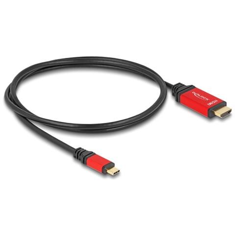 Cavo USB Type-C per HDMI (DP Alt Mode) 8K 60 Hz con funzione HDR 1 m rosso - Foto 3