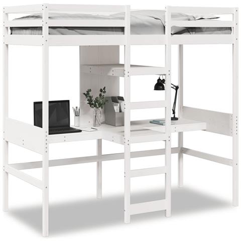 Giroletto Soppalco Senza Materasso Bianco 75x190cm Legno Pino - Foto 2