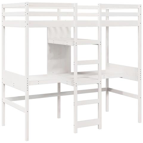 Giroletto Soppalco Senza Materasso Bianco 75x190cm Legno Pino - Foto 3