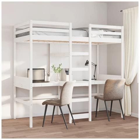 Giroletto Soppalco Senza Materasso Bianco 75x190cm Legno Pino - Foto 1
