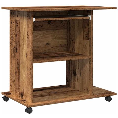 Scrivania Da Computer Legno Antico 80x50x75cm Legno Multistrato - Foto 2