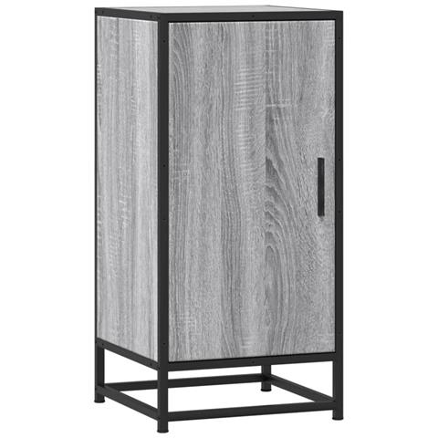 Credenza Grigio Sonoma 35,5x35x76 Cm In Truciolato E Metallo - Foto 2