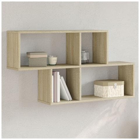 Scaffale A Parete Rovere Sonoma 100x20x53cm Legno Multistrato - Foto 1