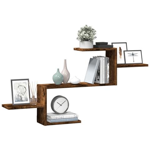 Scaffale A Muro Rovere Fumo 104x15x49 Cm In Truciolato - Foto 3