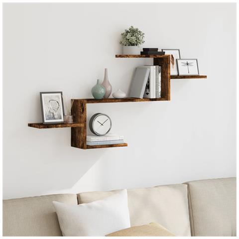 Scaffale A Muro Rovere Fumo 104x15x49 Cm In Truciolato - Foto 1